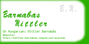 barnabas mittler business card
